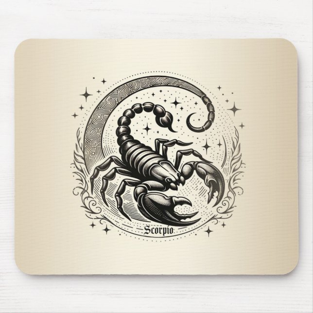 Scorpion Crescent Måne Astrology Zodiac Scorpio Musmatta (Framsidan)