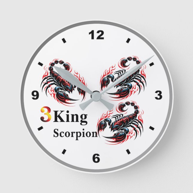 Scorpion Kung Clock Rund Klocka (Framsida)