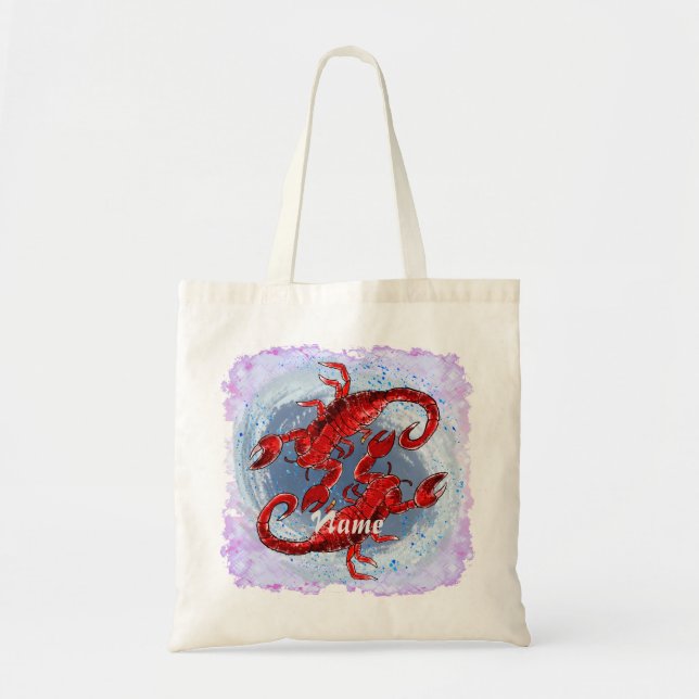 Scorpion Yin Yang tote bags Tygkasse (Framsidan)