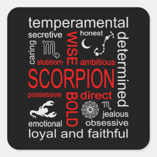 Scorpion Zodiac-tecken Fyrkantigt Klistermärke