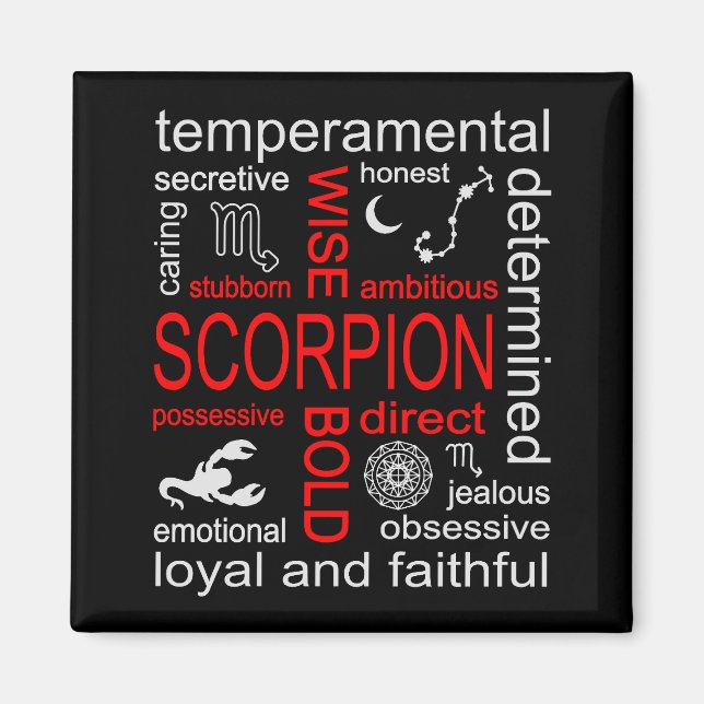 Scorpion Zodiac-tecken Magnet (Framsidan)