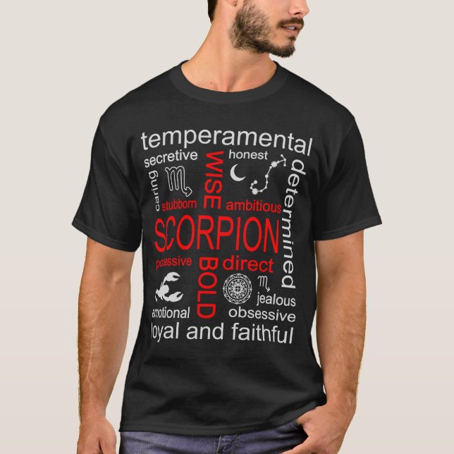 Scorpion Zodiac-tecken T Shirt (Framsida)