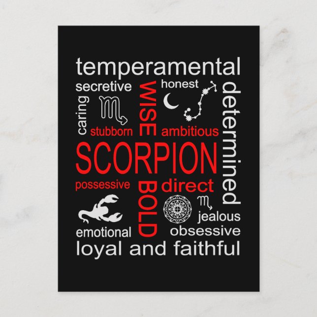 Scorpion Zodiac-tecken Vykort (Framsida)