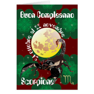 Scorpione 24 ottobre al 22 nov. Biglietti d'auguri Hälsningskort