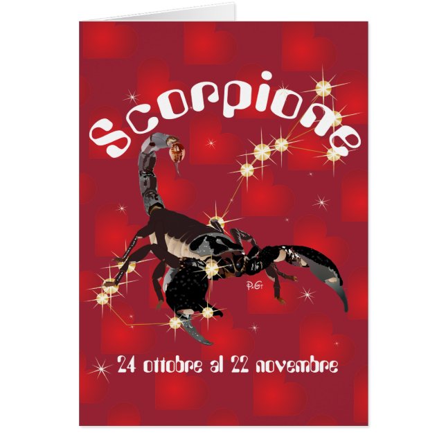 Scorpione 24 ottobre al 22 nov. Biglietti d'auguri Hälsningskort (Framsidan)