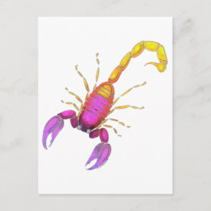 Scorpionvattenfärg Vykort