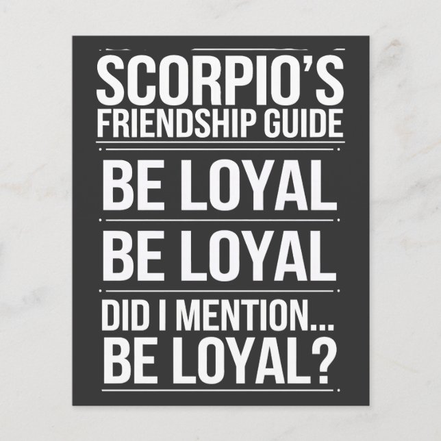 Scorpios Vänskap Guide Funny Quote (Framsida)