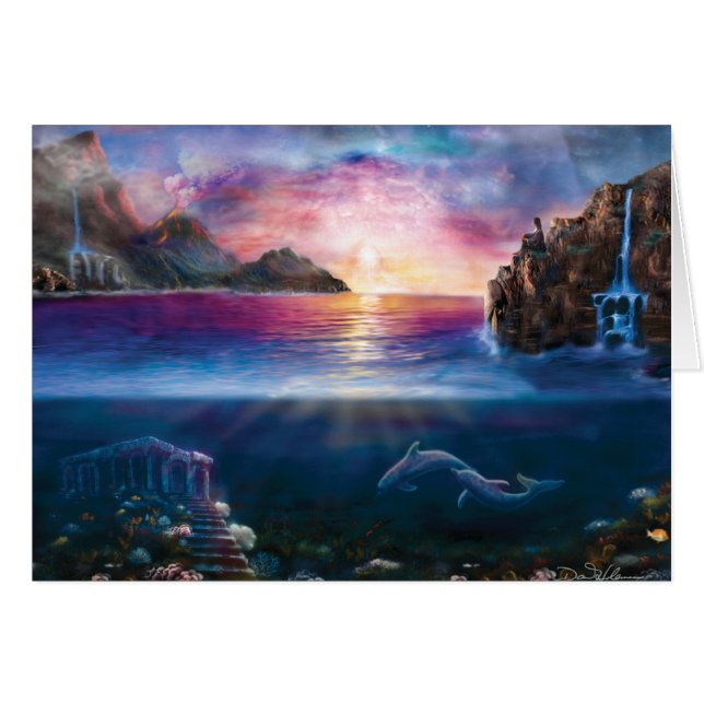 Scorpiosolnedgång Hälsningskort (Framsidan Horizontal)