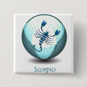 Scorpiosymbolet klämmer fast knapp