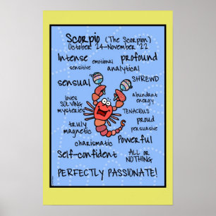 Scorpiowordcloudaffisch Poster