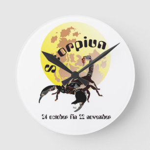 Scorpiun 24 oktober fin 22 november Uhr Rund Klocka
