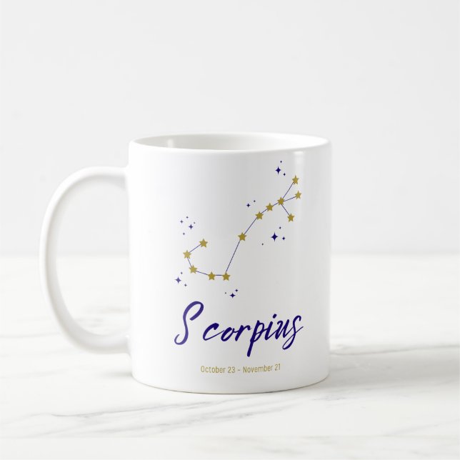 Scorpius Zodiac Constellation Star Horoscope Astro Kaffemugg (Vänster)