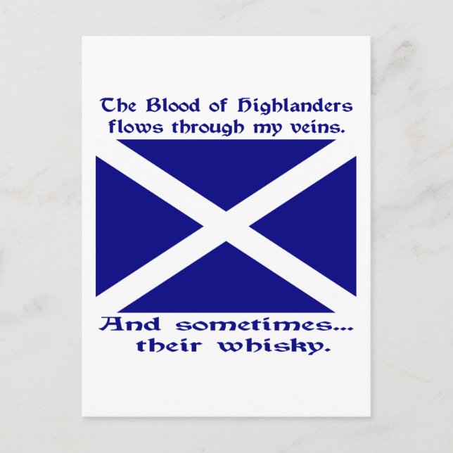 Scot Highlander Blood & Whisky Vykort (Framsida)