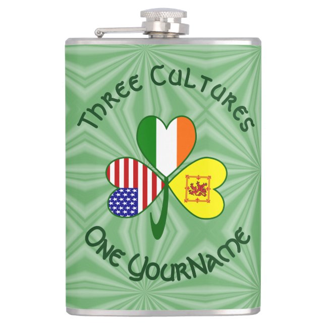 Scot Lejon Irish American Flagga Shamrock Personal Fickplunta (Framsidan)