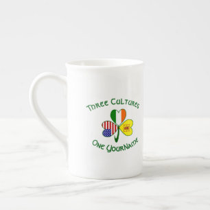Scot Lejon Irish USA flagga Shamrock Personlig Benporslin Mugg