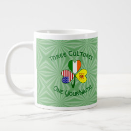 Scot Lejon Irish USA flagga Shamrock Personlig Jumbo Mugg