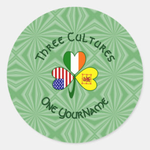 Scot Lejon Irish USA flagga Shamrock Personlig Runt Klistermärke