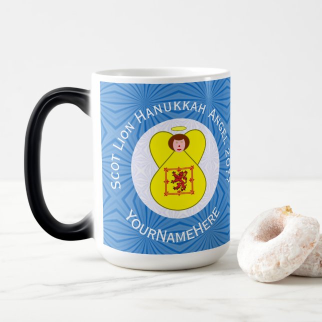 Scot Lejon Rampant Angel Hanukkah Flagga Personlig Magisk Mugg (Med munk)