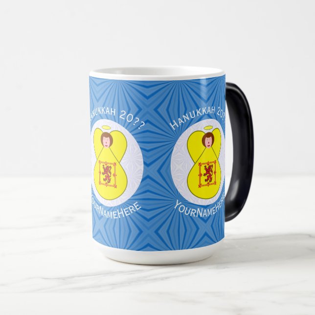 Scot Lejon Rampant Angel Hanukkah Flagga Personlig Magisk Mugg (Framsida höger)