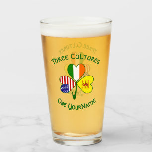 Scot Lion Irish American Flags Shamrock Personlig Glaskopp