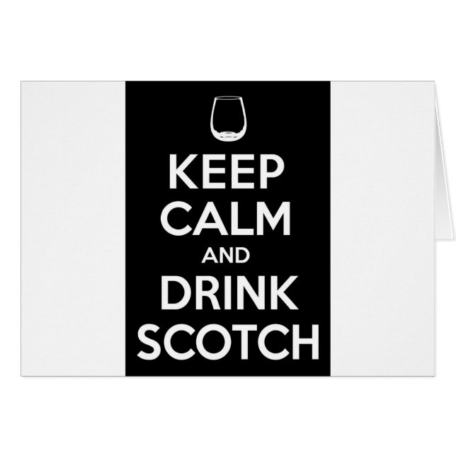 Scotch behållalugn och drink hälsningskort (Framsidan Horizontal)