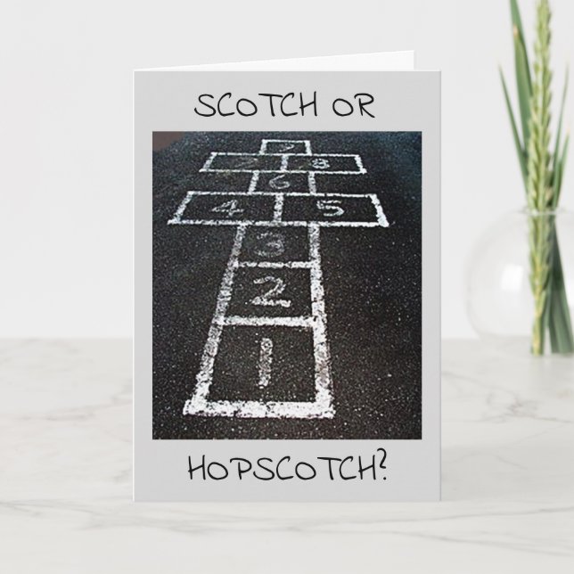 SCOTCH ELLER HOPSCOTCH-GRATTIS PÅ FÖDELSEDAGEN (JA KORT (Framsida)