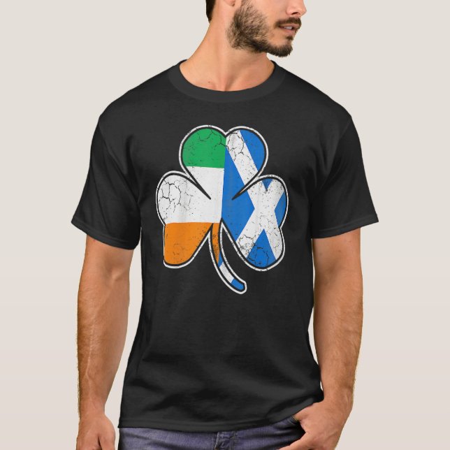 Scotch Irish Shamrock Scottish St Patricks Day T Shirt (Framsida)