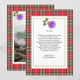 Scotch Klan Tartan Bröllop Dikt Tack Photo Inbjudningar