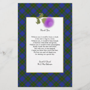 Scotch Klan Tartan Bröllop Dikt Tack Rulla Flygblad