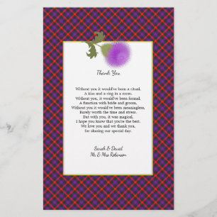 Scotch Klan Tartan Bröllop Dikt Tack Rulla Flygblad