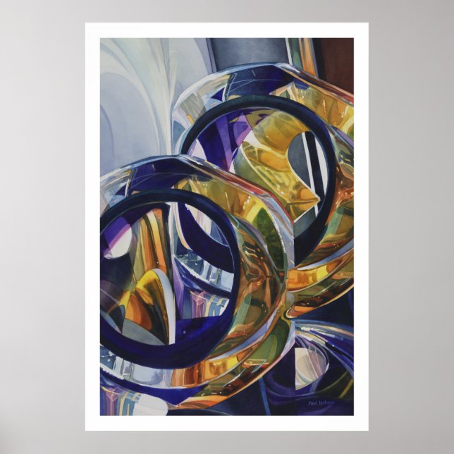 "Scotch on Sten" Art Glass Watercolor Poster (Framsidan)