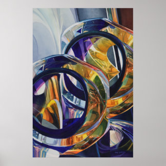 "Scotch on Sten" Art Glass Watercolor Poster