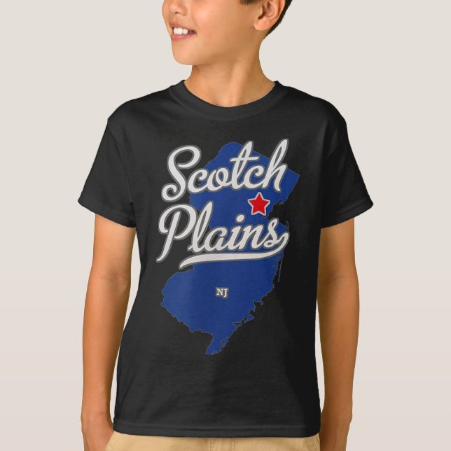 Scotch Plains New Jersey Nj Map  T Shirt (Framsida)