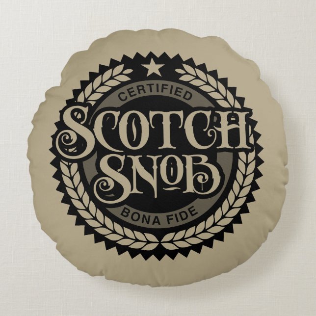 Scotch Snob - rolig whiskydrickare Rund Kudde (Framsidan)