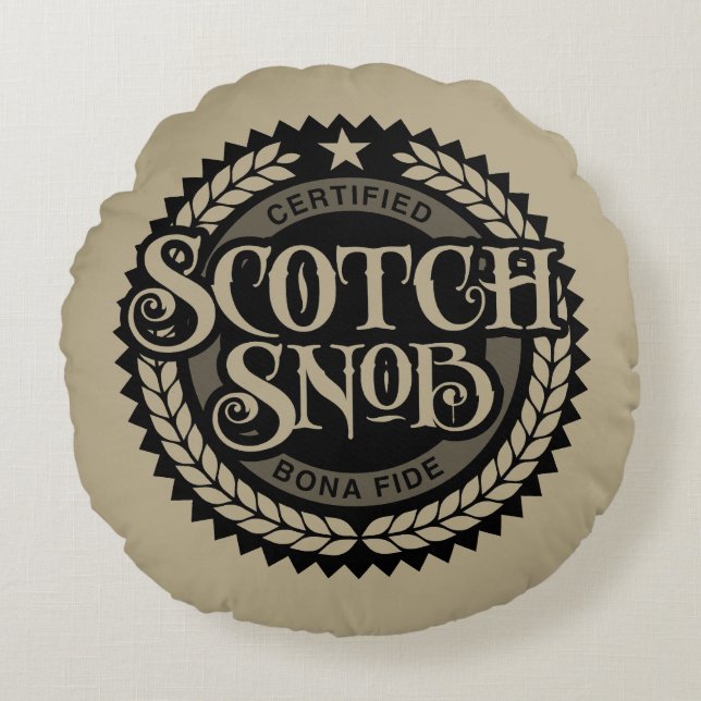 Scotch Snob - rolig whiskydrickare Rund Kudde (Framsidan)