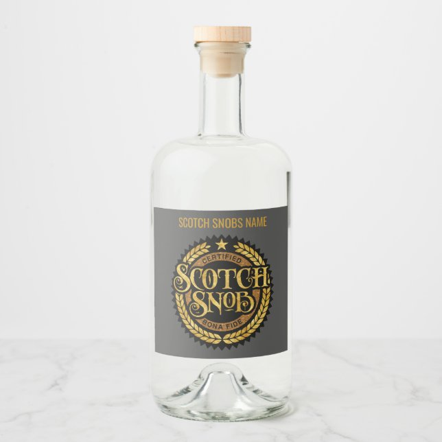 Scotch Snob - rolig whiskydrickare Spritflaskor Etikett (Framsida)
