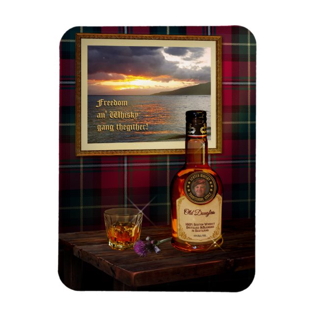 Scotch Whisky Magnet med din text och bild (Vertikal)
