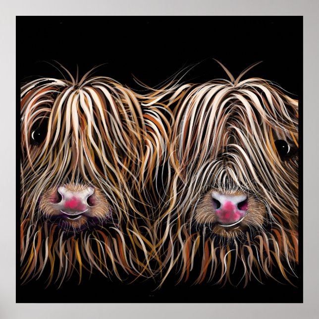 SCoTiSH HigHLaND CoW ' BiLL & TeD' av SHiRLeY Poster (Framsidan)