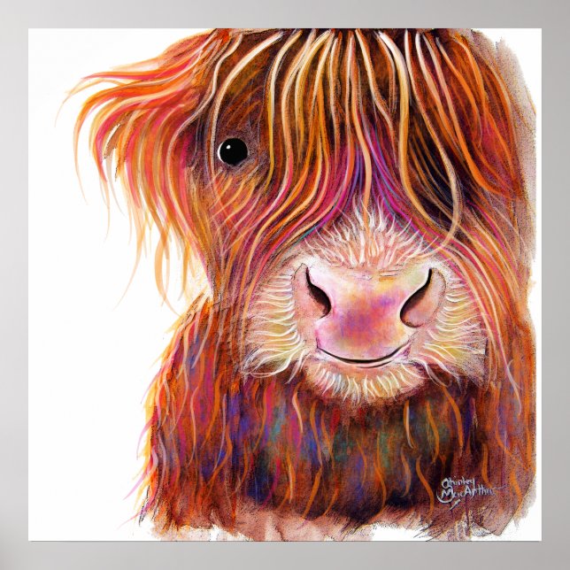 SCoTiSH HigHLaND CoW ' THe KiD 2' av SHiRLeY Mac Poster (Framsidan)