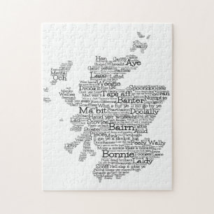 Scotish Slang Ord Karta Jigszle Puzzle Pussel