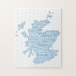 Scotish Slang Ord Karta Jigszle Puzzle Pussel
