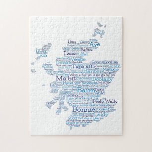 Scotish Slang Ord Karta Jigszle Puzzle Pussel