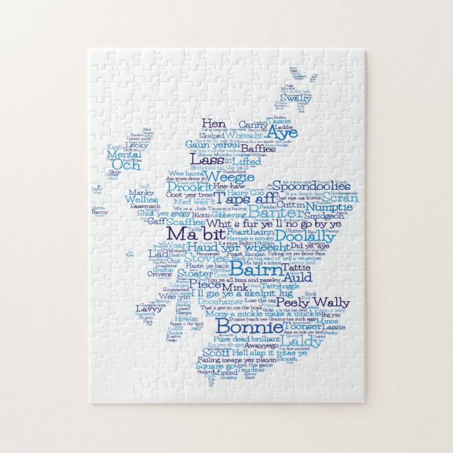 Scotish Slang Ord Karta Jigszle Puzzle Pussel (Vertikal)