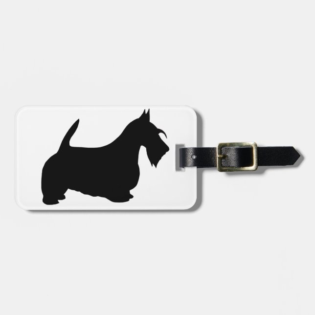 Scotish Terrier Silhouette Bagagebricka (Horisontell Framsida)