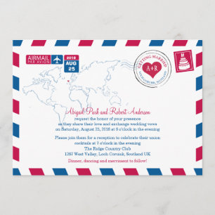 Scotland Airmail Bröllop Inbjudningar