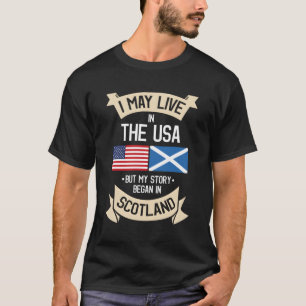 Scotland American Flagga USA Scottish Roots Gifts T Shirt