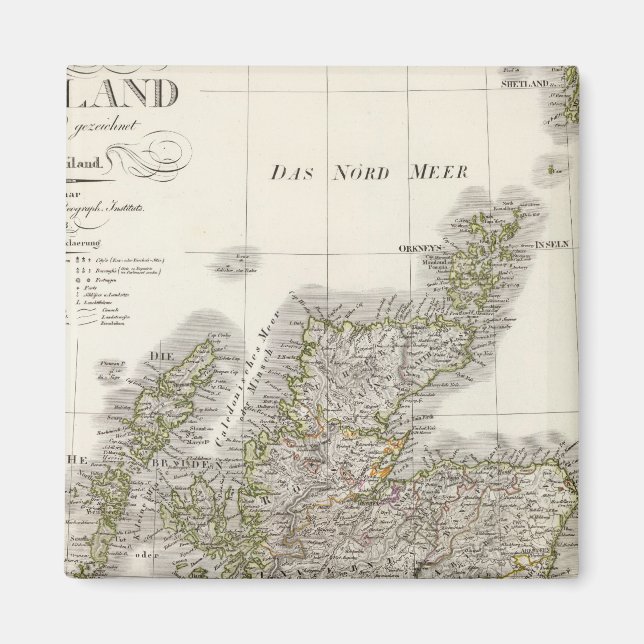 Scotland Atlas Karta Magnet (Framsidan)