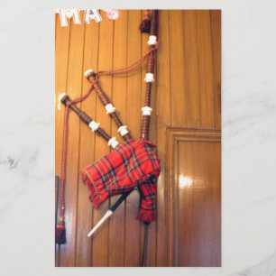 Scotland Bagpipe Tartan Plade Musical Instrument Brevpapper