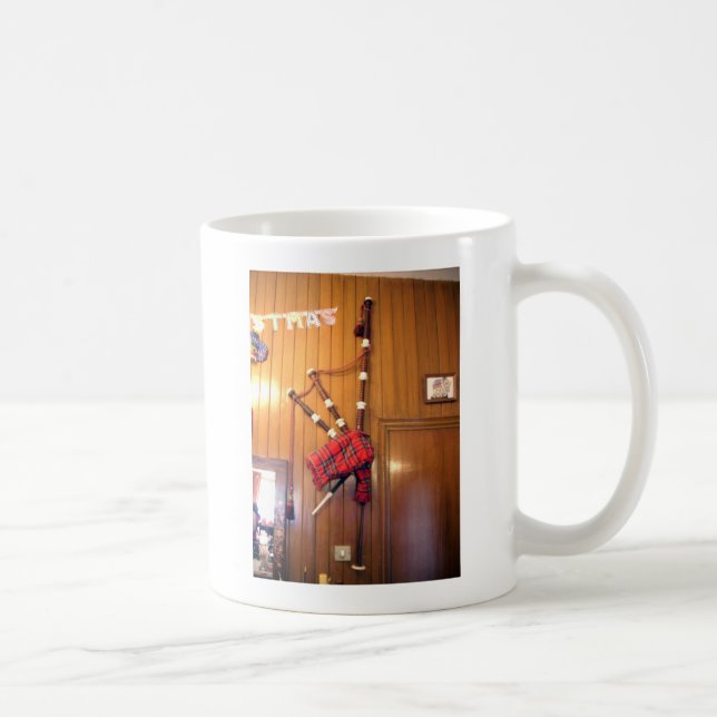 Scotland Bagpipe Tartan Plade Musical Instrument Kaffemugg (Höger)