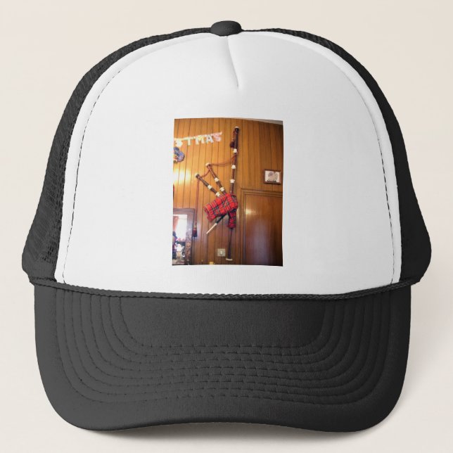 Scotland Bagpipe Tartan Plade Musical Instrument Keps (Framsida)